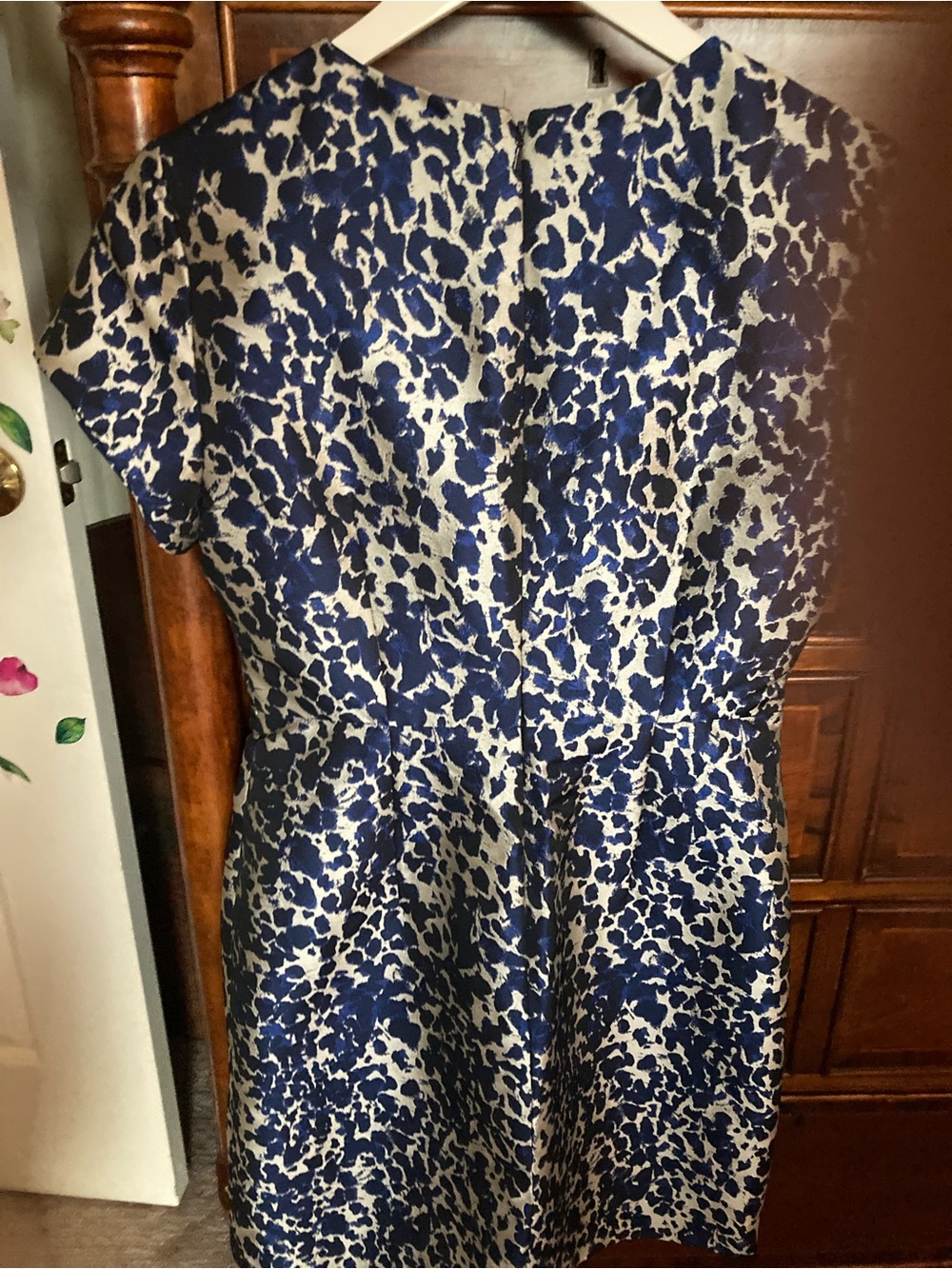 Blue and White Printed Midi Dress